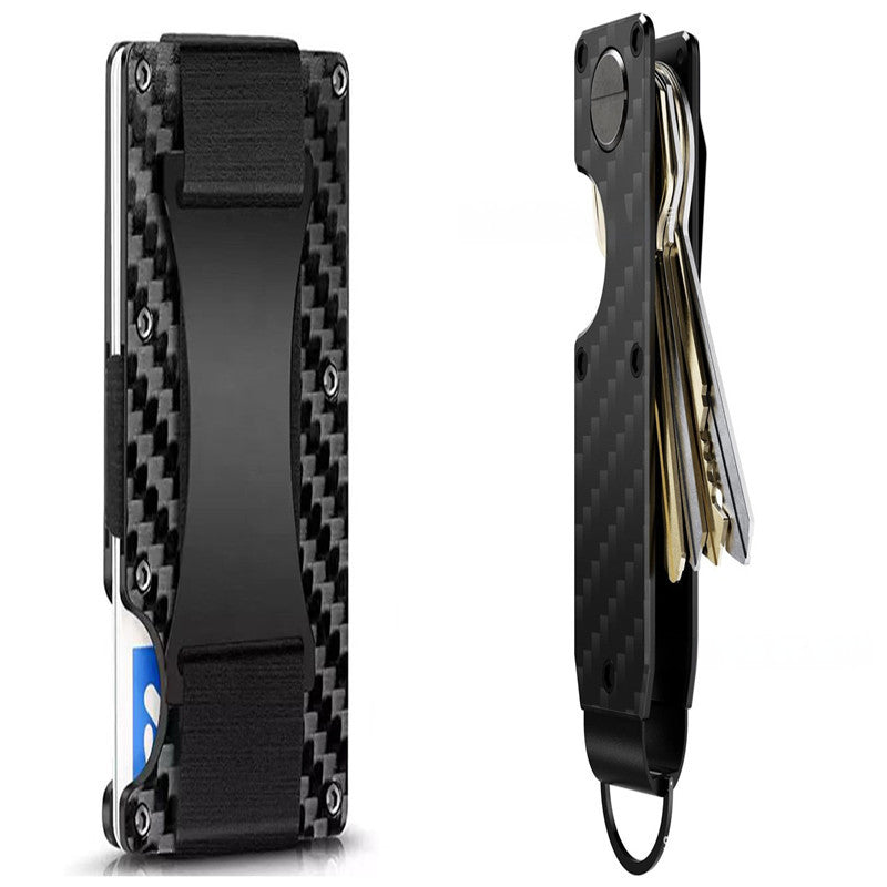 New Metal Card Bag Carbon Fiber Wallet Wallet RFID Anti-theft Swiping Blocking Technology