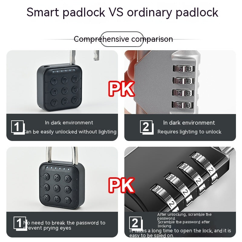 Fingerprint Lock Padlock Household Waterproof Password Cabinet Anti-theft Door Lock APP