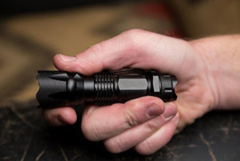 LED Mini Telescopic Zoom Rechargeable Strong Light Flashlight