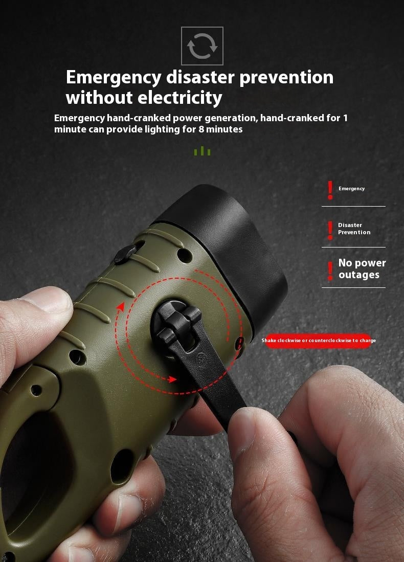 Hand-cranking Self-generating Small Solar Flashlight