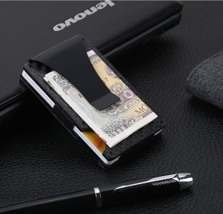 Carbon fiber RFID anti-magnetic card package aluminum bank card credit card card business card holder wallet European and American metal wallet