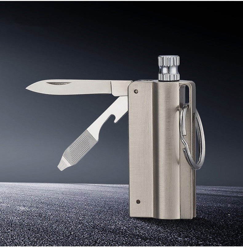 10000 Times Match With Knife Outdoor Waterproof Multi-functional Key Ring Lighter