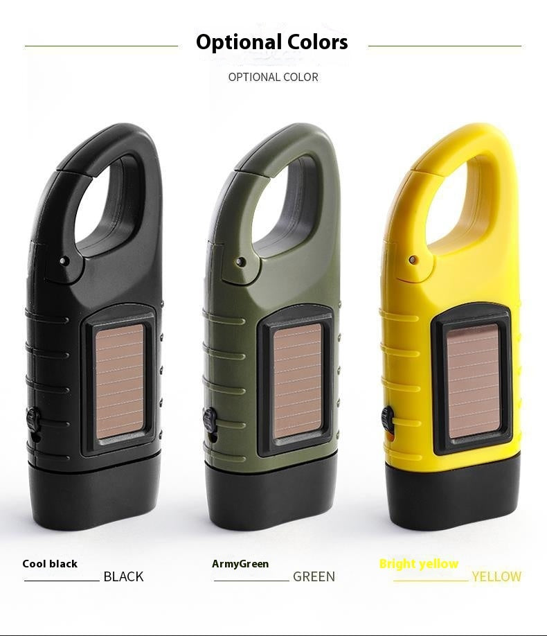 Hand-cranking Self-generating Small Solar Flashlight