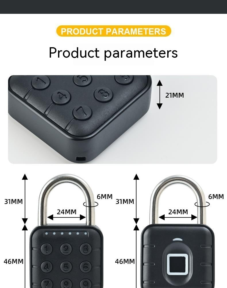 Fingerprint Lock Padlock Household Waterproof Password Cabinet Anti-theft Door Lock APP