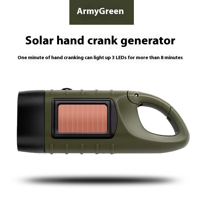 Hand-cranking Self-generating Small Solar Flashlight