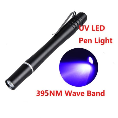 Mini UV 395nm Inspection Pen Torch Ultra Violet Flashlight Pocket Lamp Fluoresce