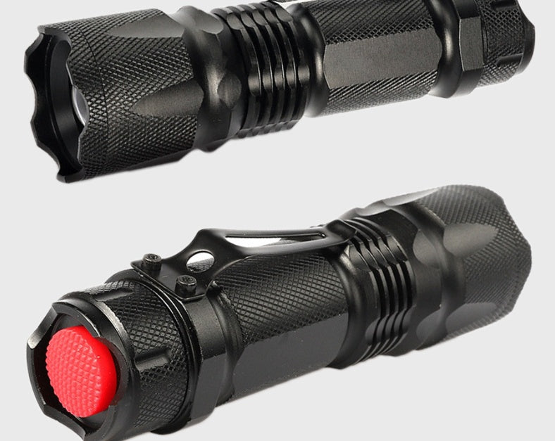 LED Mini Telescopic Zoom Rechargeable Strong Light Flashlight