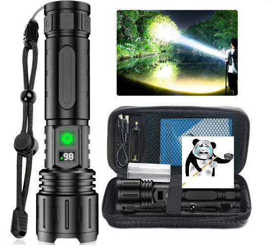 Strong Light Rechargeable Flashlight Portable Outdoor Patrol