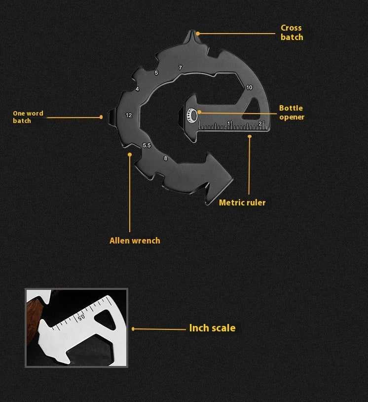 15-in-1 Multifunctional EDC Arrow Fine Punch Tool Card Combination Bottle Opener