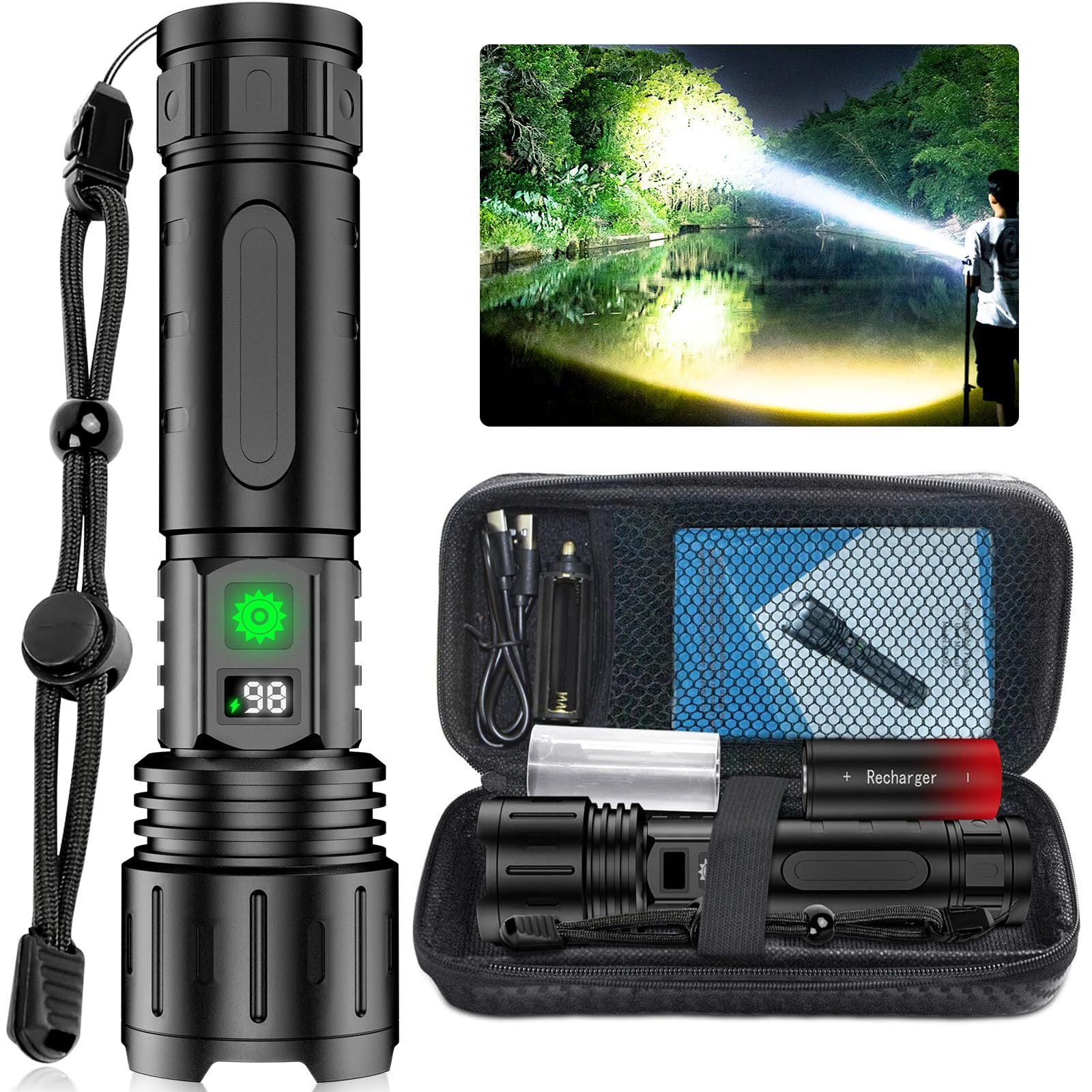 Strong Light Rechargeable Flashlight Portable Outdoor Patrol