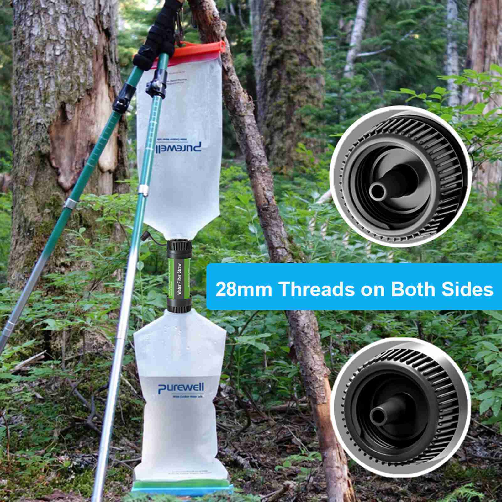 Water Filter Straw Outdoor Portable Water Purifier Survival Gear for Camping Hiking Backpacking Emergency Preparedness
