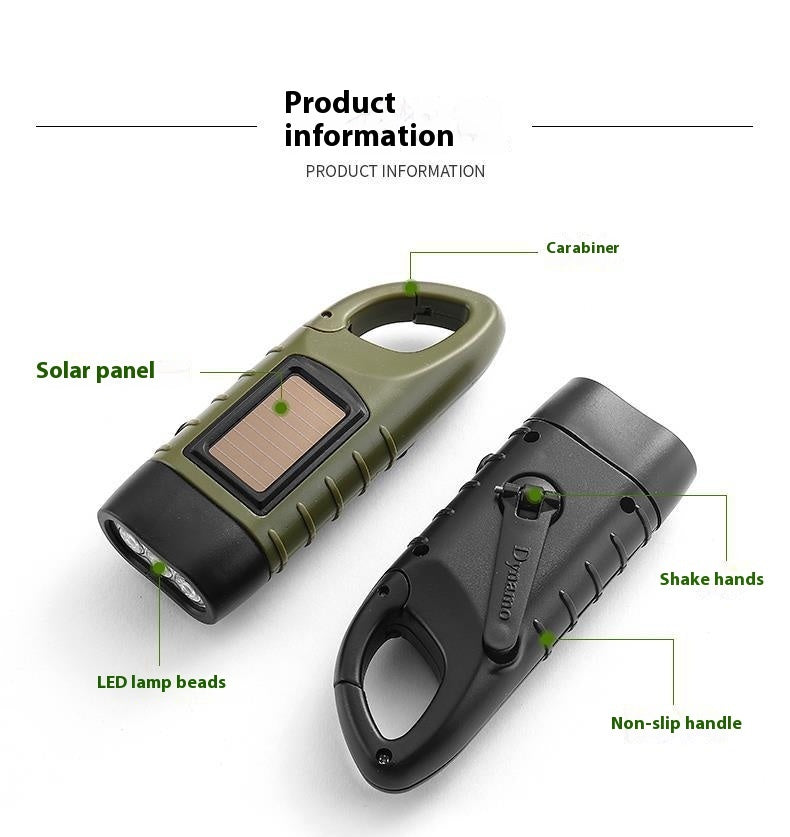 Hand-cranking Self-generating Small Solar Flashlight