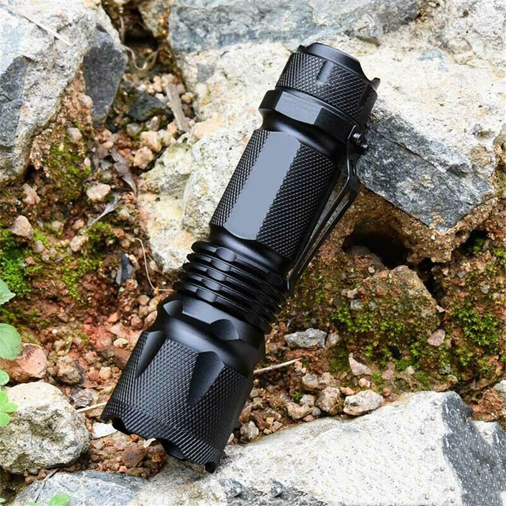 LED Mini Telescopic Zoom Rechargeable Strong Light Flashlight