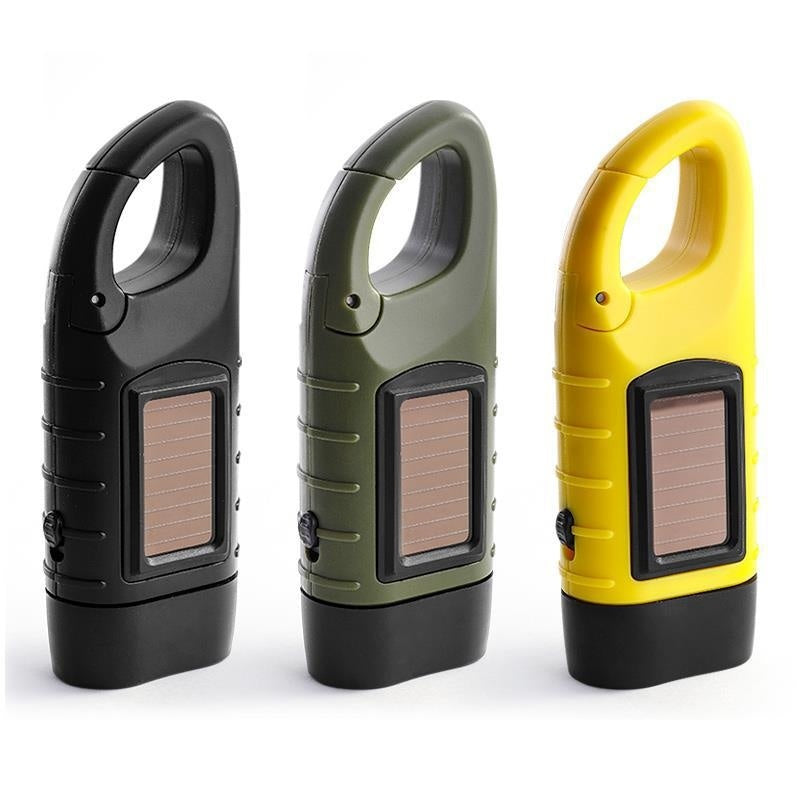 Hand-cranking Self-generating Small Solar Flashlight